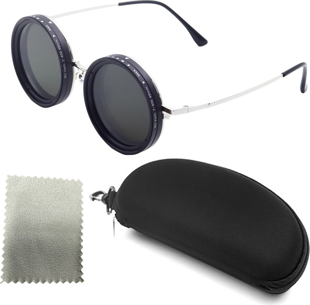 Runde polarisierte Brille mit ND-Filtergläsern, 1–9 Gänge, einstellbare Tönung, Sonnenbrille, UV-Schutz, Herren, Strand, Angeln, Autofahren, R...
