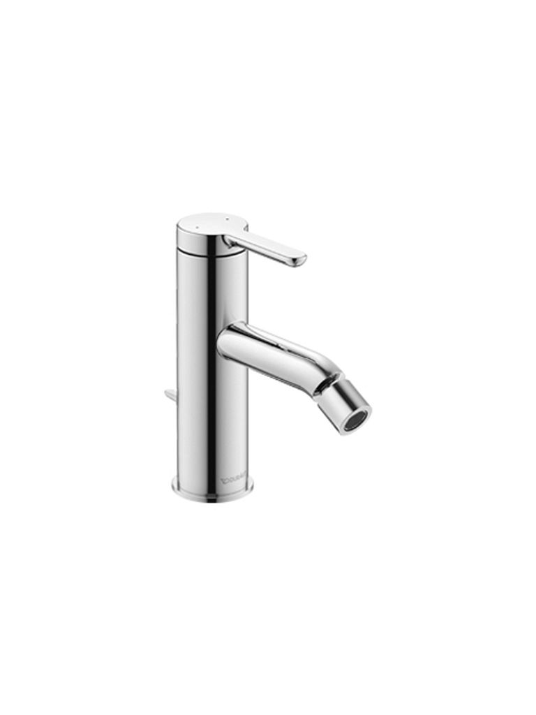 Duravit C.1 Einhebel- Bidetmischer, mit Ablaufgarnitur, fester Auslauf mit Kugelgelenk, Ausladung 121mm, C12400001046