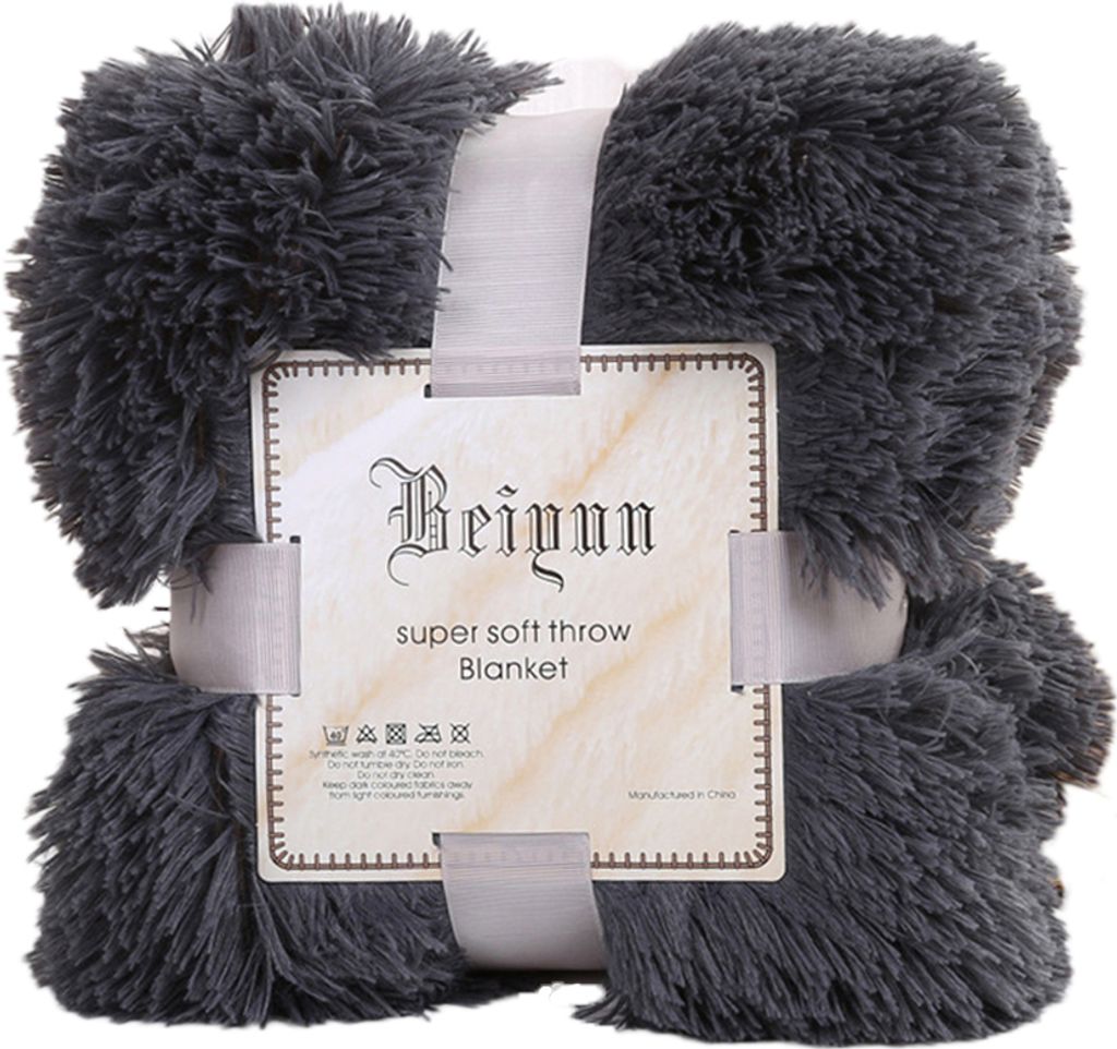 160x200 cm Doppelschicht Menschen weich warm zottelige Plüsch -Hochzeitsschlafzimmerdecke-Dunkelgrau