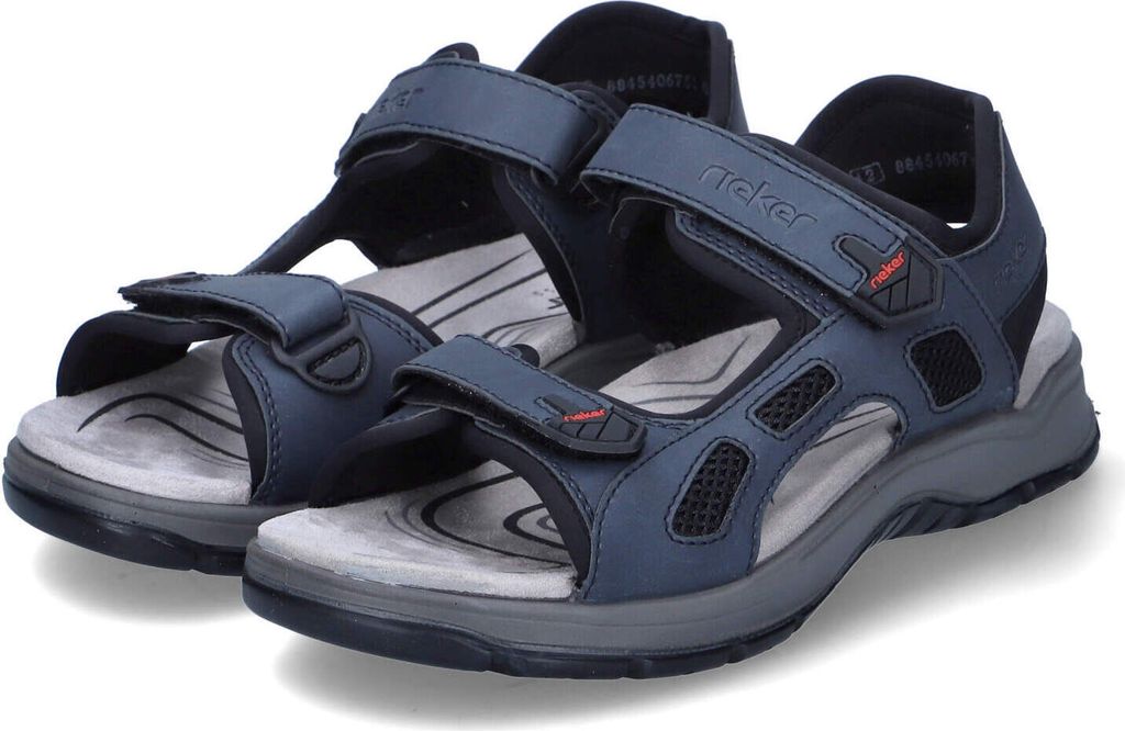 Rieker Herren Sandalen Blau Leder-Textil-Mix Größe: 43 Produktbild 