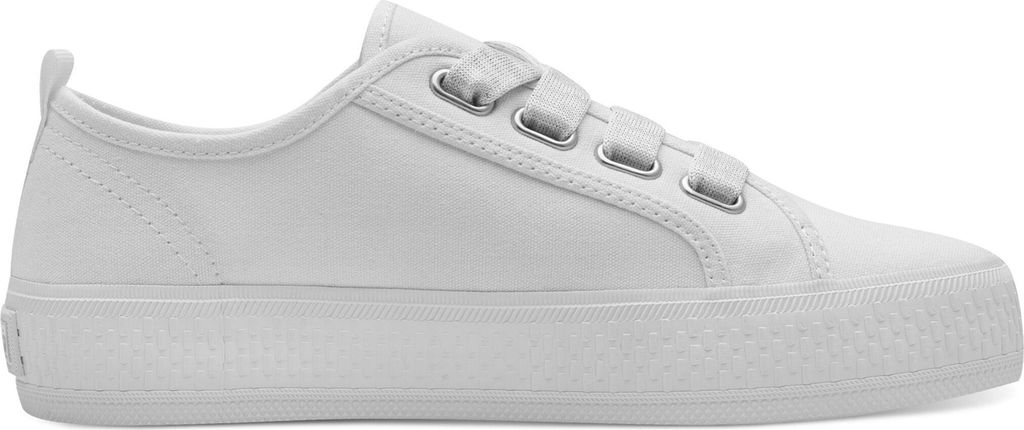 s.Oliver Damen Sneaker Schnürschuh Plateau Stoffschuh 5-23611-44, Größe:39 EU, Farbe:Weiß