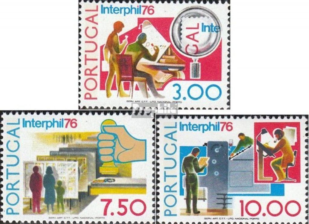 Briefmarken Portugal 1976 Mi 1313-1315 (kompl.Ausg.) postfrisch Briefmarkenausstellung