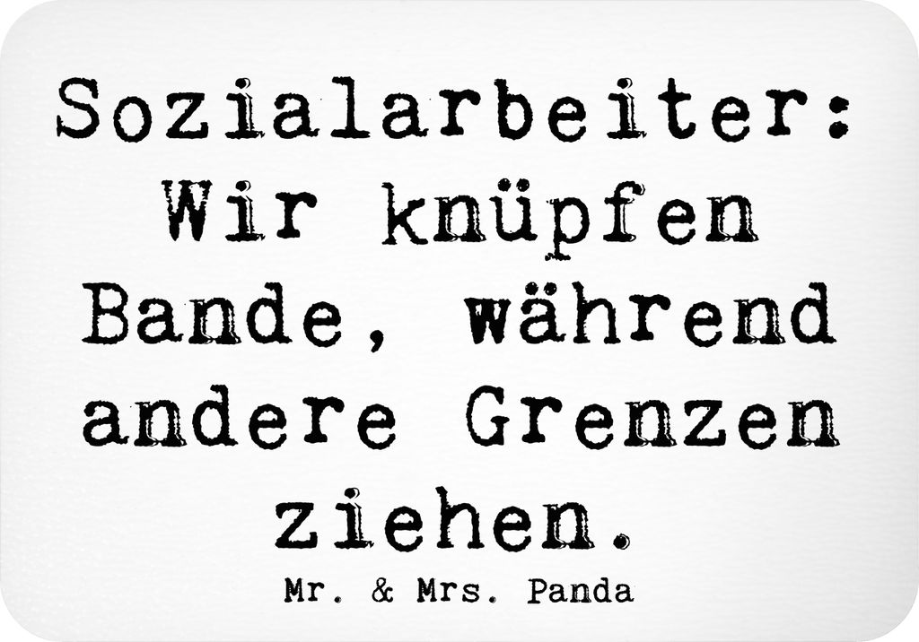 Mr. & Mrs. Panda magnet Spruch Sozialarbeiterin Bande knüpfen - Weiß - Geschenk, haftmagnet, Beruf, Berufsleben, Geduld, Kühlschrankmagnet, Beru...