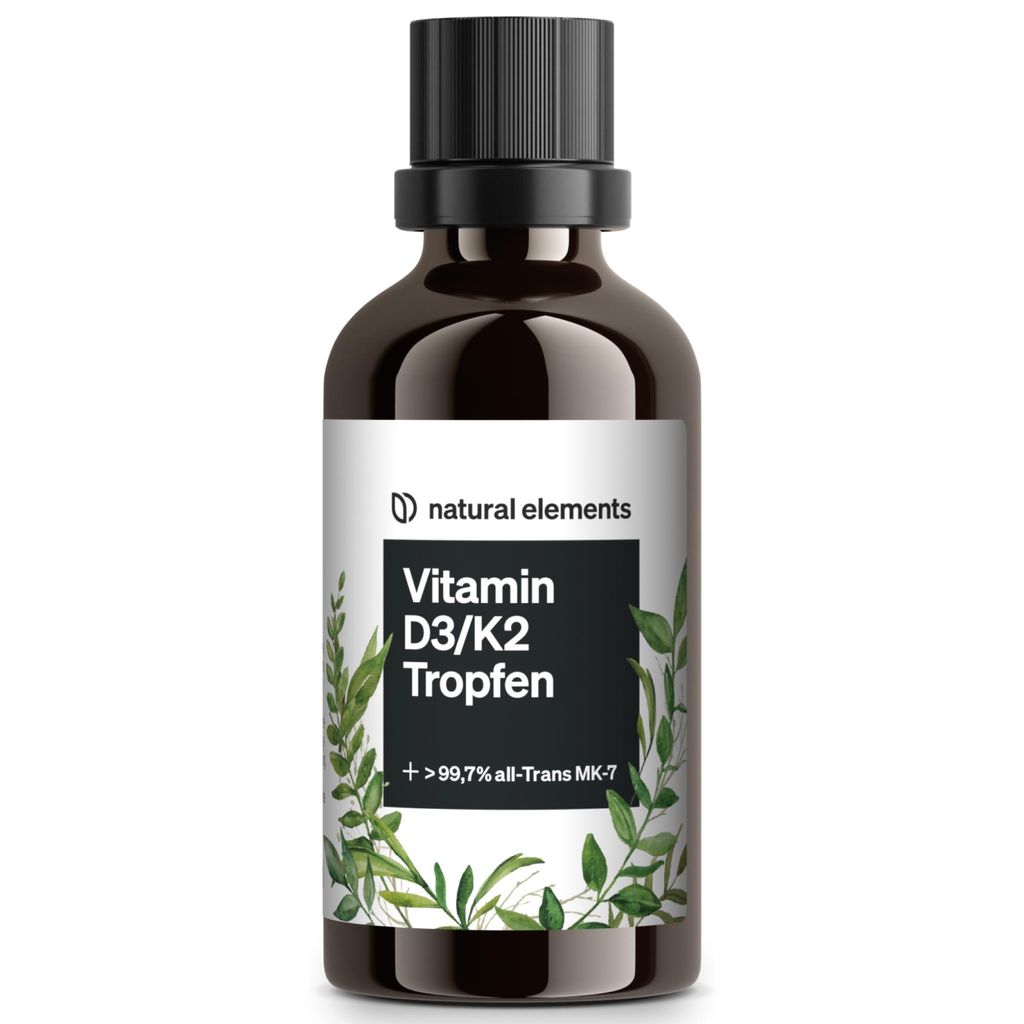 natural elements Vitamin D3 + K2 Tropfen – 99,7+% All-Trans K2VITAL von Kappa + Vitamin D3