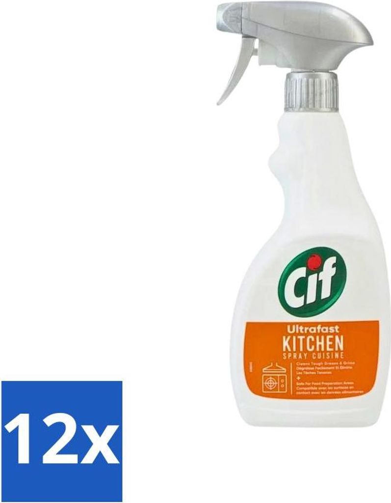 Cif Küchenspray – Superschnell – Entfernt hartnäckigen Schmutz – 500 ml - Vorteilspack - 12 Stücke