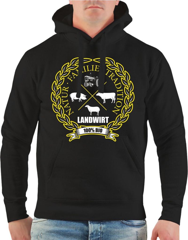 Herren Kapuzenpullover Landwirt Natur Familie Tradition