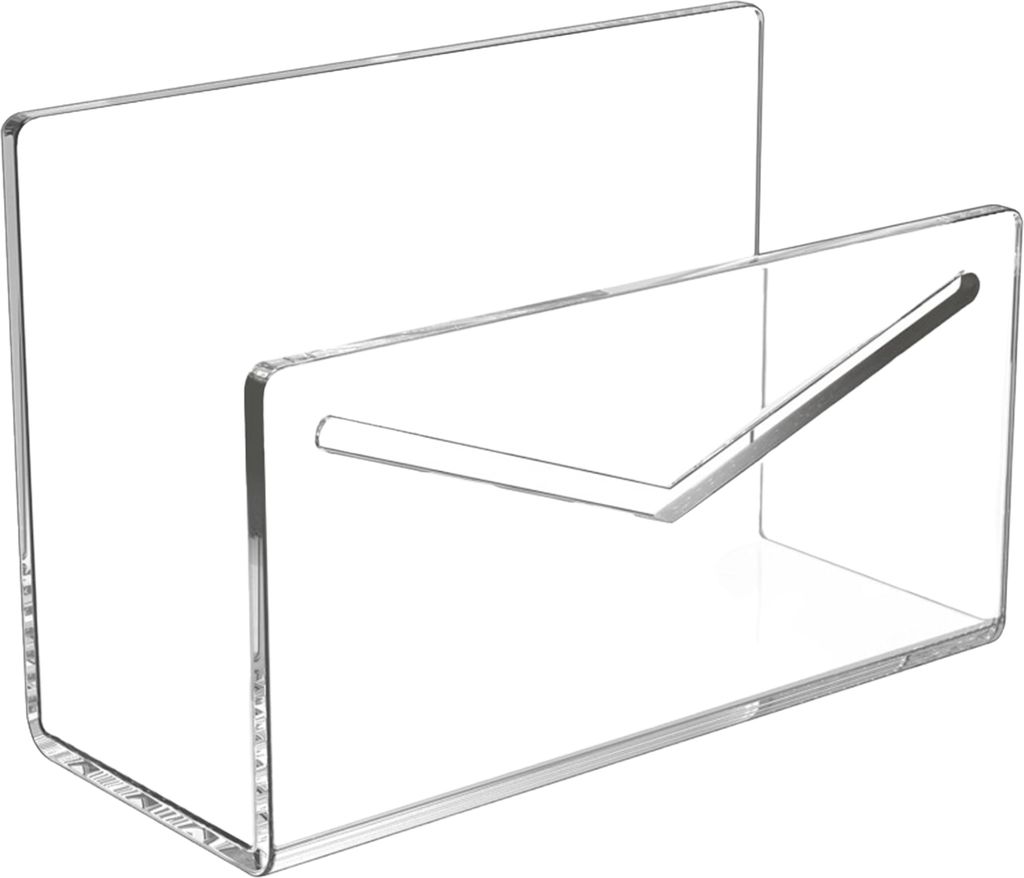 Briefhalter aus Acryl, transparenter Ordner-Brief-Organizer, glatte Kanten, gratfrei, leicht, vertikaler Briefumschlaghalter für die Arbeitsplatte