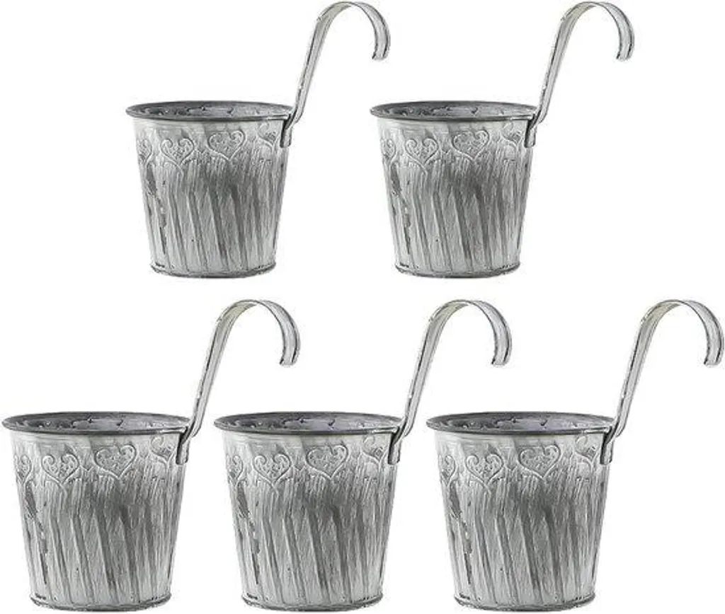Pots suspendus balcon anti-encombrement - Set de 5 pots fleurs déco jardin