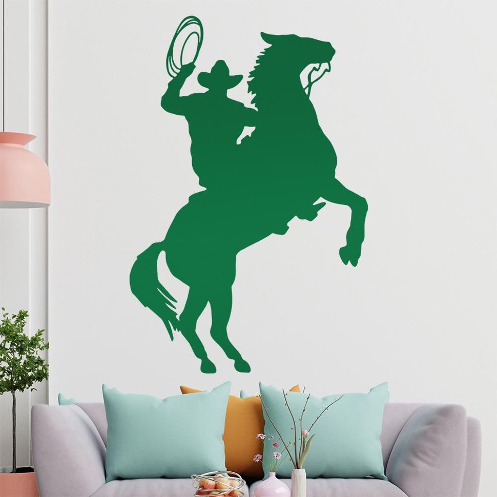 KIWISTAR Cowboy Pferd - Reiten Wandtattoo in 6 Größen - Wandaufkleber Wall Sticker - Dekoration, Küche, Wohnzimmer, Schlafzimmer, Badezimmer