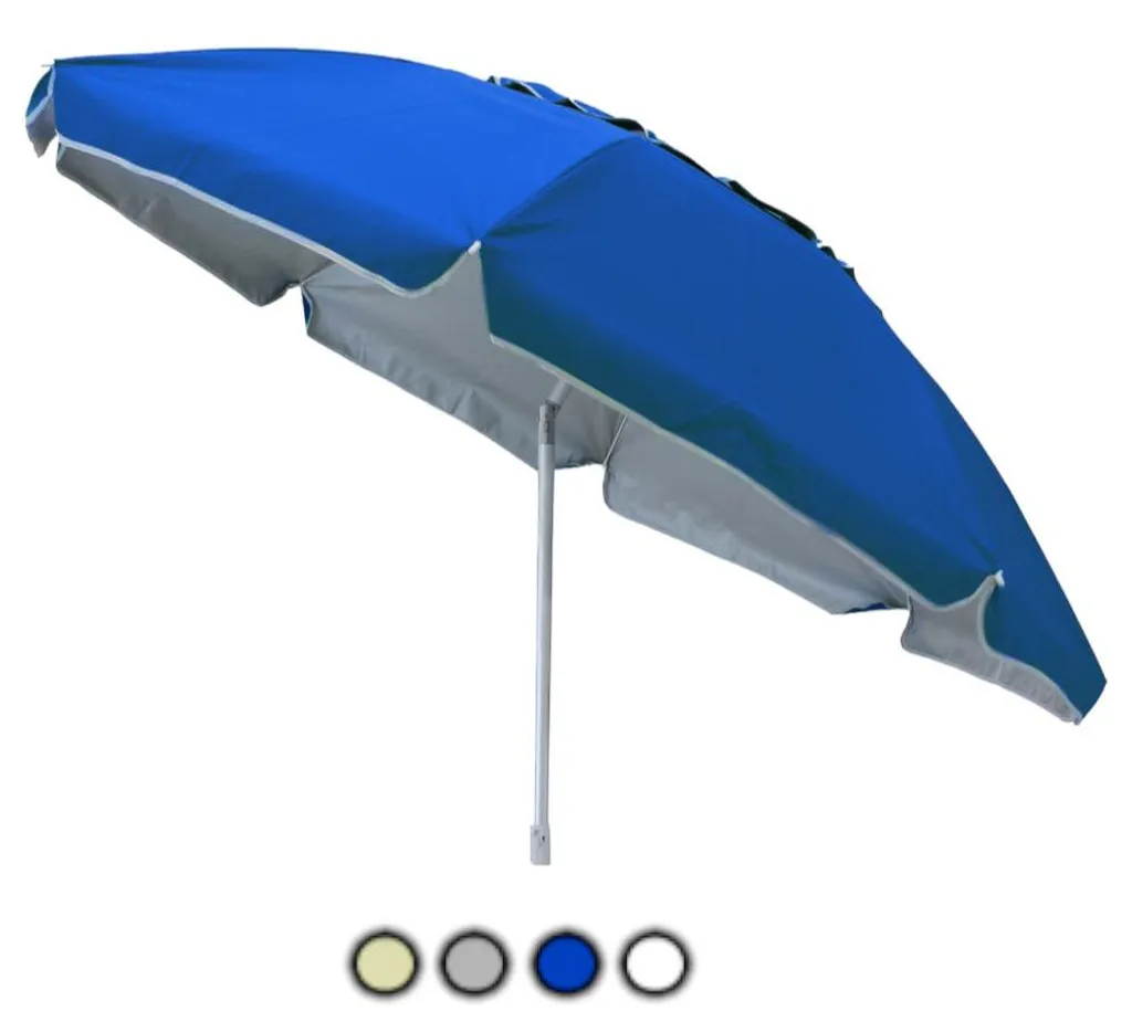 Parasol de plage mât en métal et toile polyester avec sac de transport
