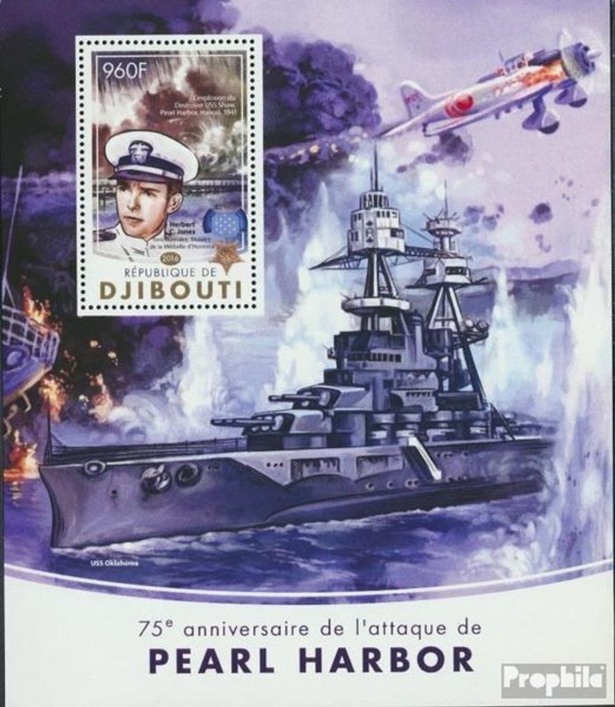 Briefmarken Dschibuti 2016 Mi Block 201 (kompl. Ausg.) postfrisch Pearl Harbor