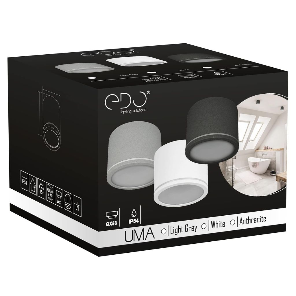 UMA Sand White IP54 rond blanc EDO777542 EDO Projecteur de Image du produit 