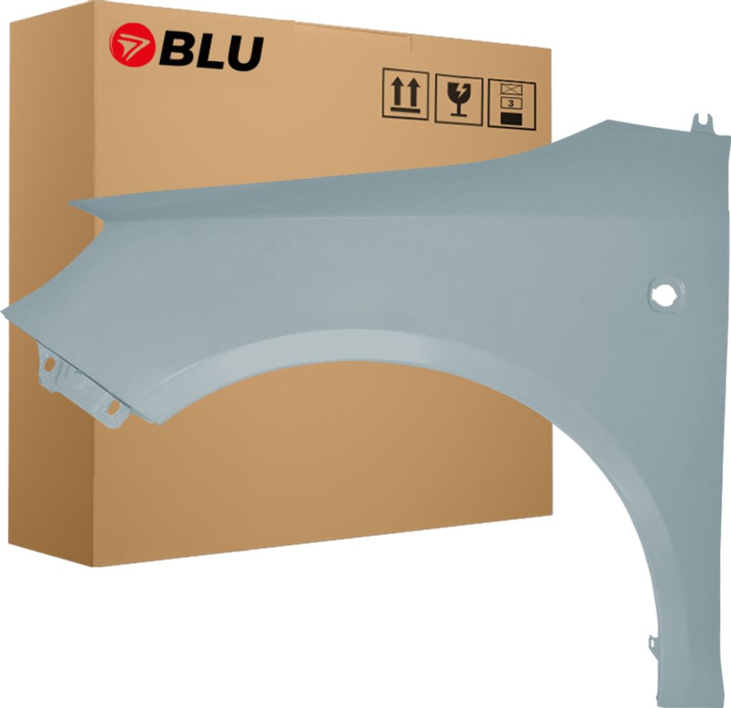 BLU Kotflügel Passend für Skoda Fabia II (5J) | Roomster 9154 Links Grau Satin Grau Metallisch | 2007-2015 | Vorderseite Vorne | Lackiert | Einba...