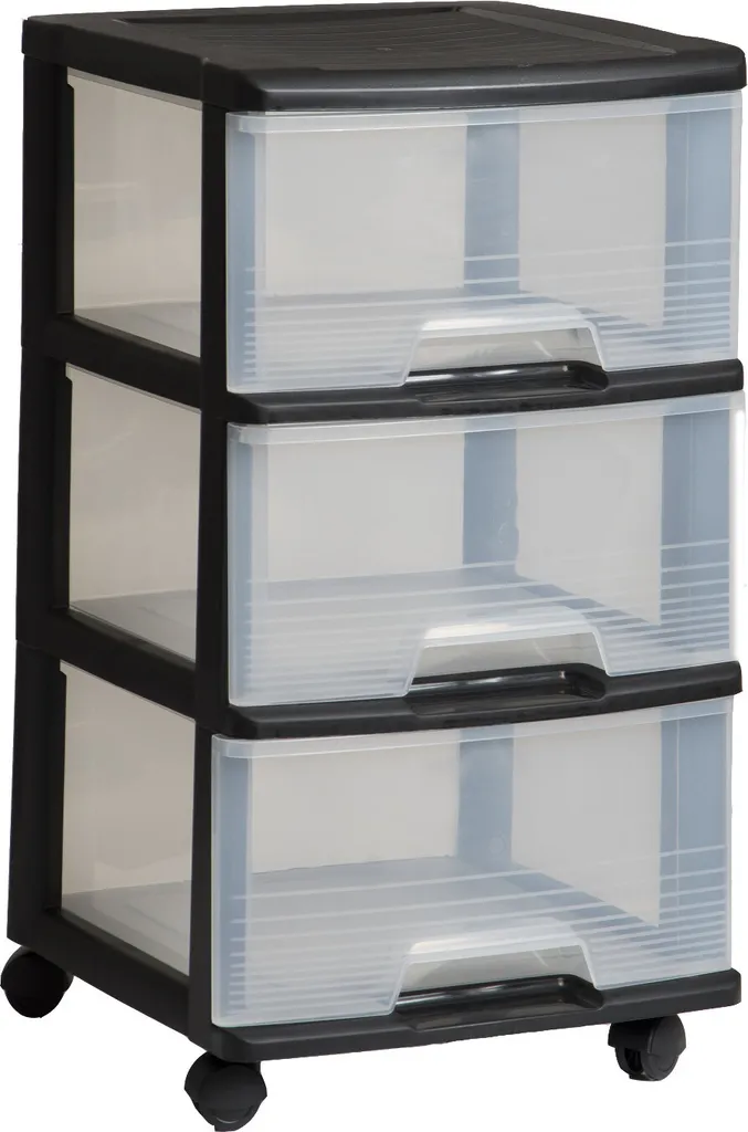 Keter Mobile Rack 3X20L - Système de Tri Sélectif Mobile à 3 Bacs