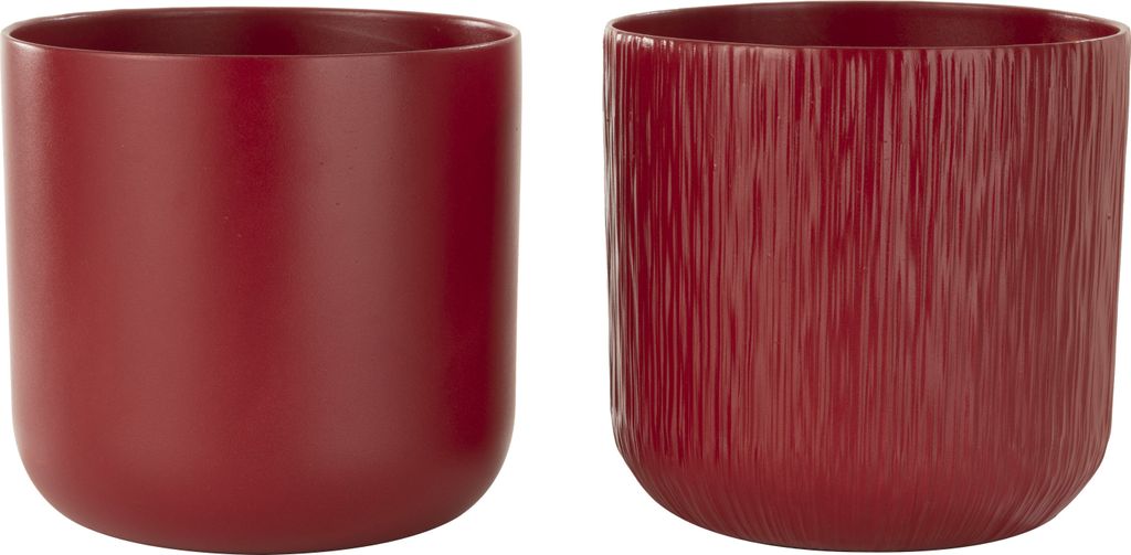 J-Line J-Line Blumentopf Gen - Keramik - Rot - Xxl - 2 Stück - Ø 26,5 Cm