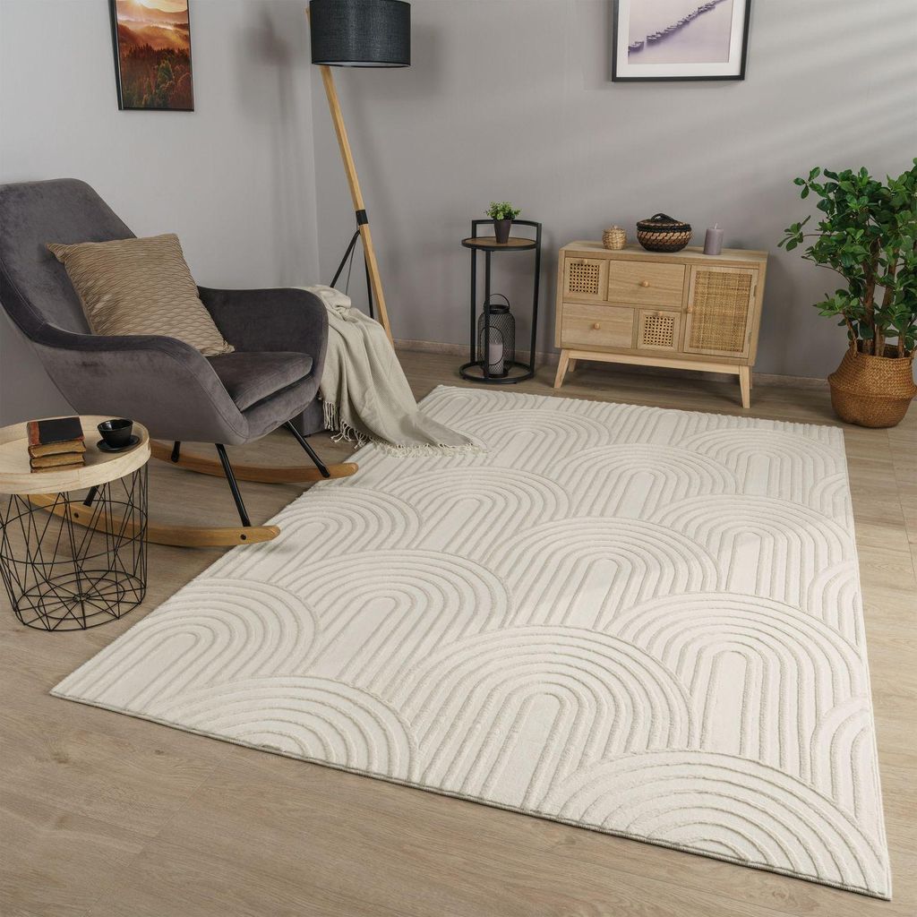 TT Home Wohnzimmer Teppich Esszimmer Kurzflor Moderne Produktbild 