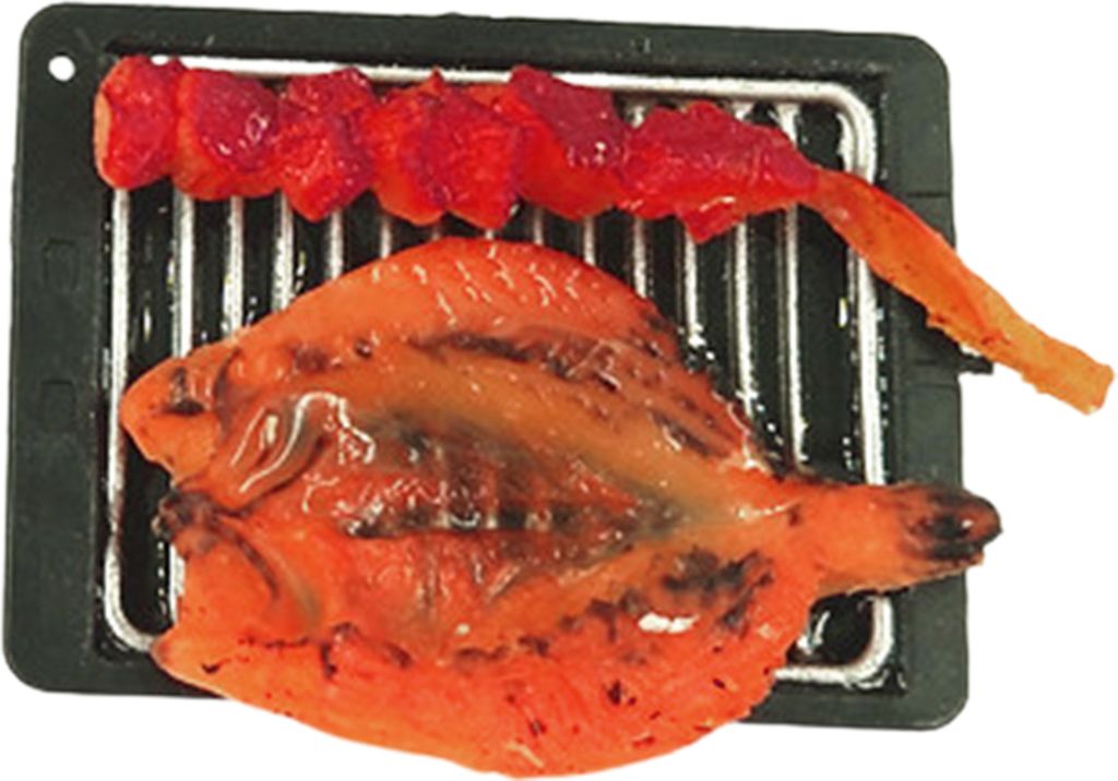 High Simulations -Landschaft Accessoire Plastik 1/6 Skala Miniatur Trep Play Dollhouse Barbecue Food for Entertainment-A