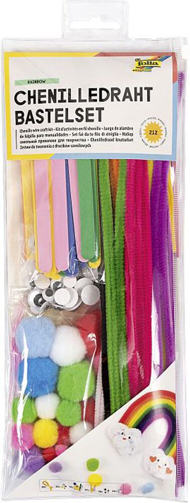folia Chenilledraht Bastelset RAINBOW 212-teilig