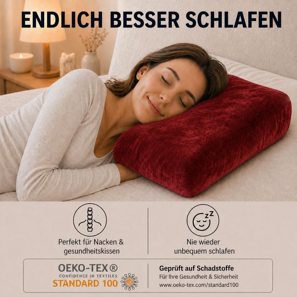 2er Set Nackenkissen Bezug 40–45 x 60–65 cm – Cashmere