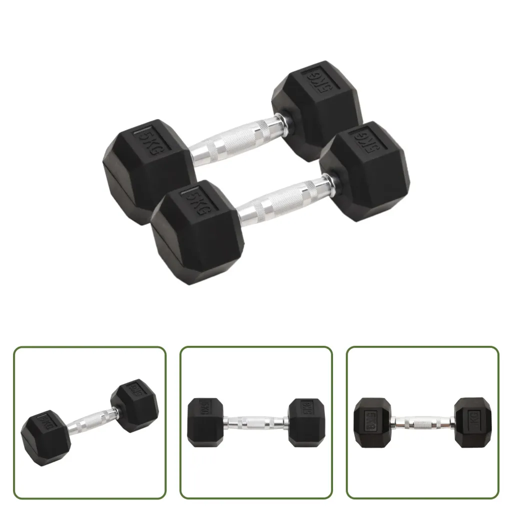 Haltères 10 kg fonte pour musculation à domicile - Set de 2 unités