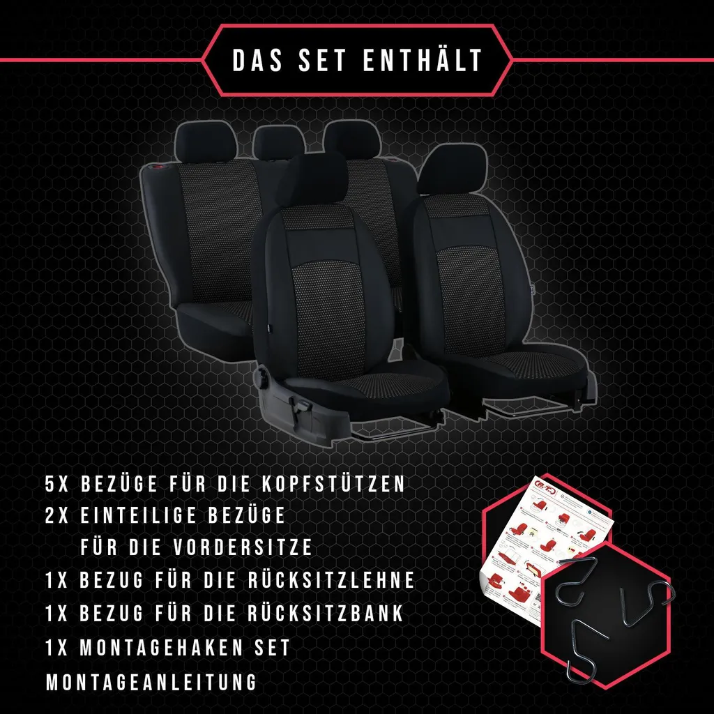 Set 3 Coprisedili Auto Saferide Nero Pelle Finta | Protezione Totale - 14