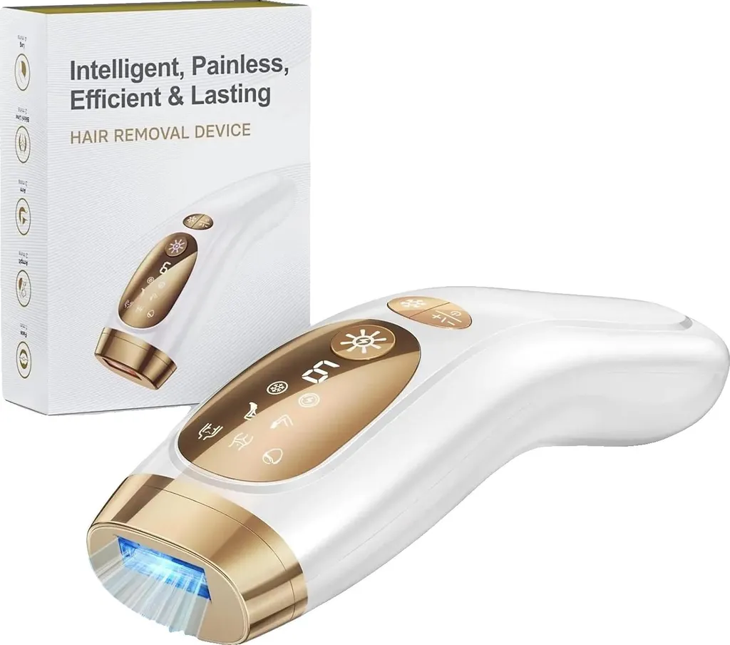 Épilateur lumière pulsée D1189 à flashs illimités et prise secteur UE