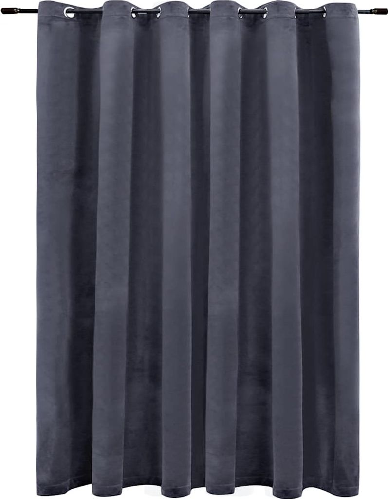 vidaXL Verdunkelungsvorhang mit Metallösen Samt Anthrazit 290 x 245 cm