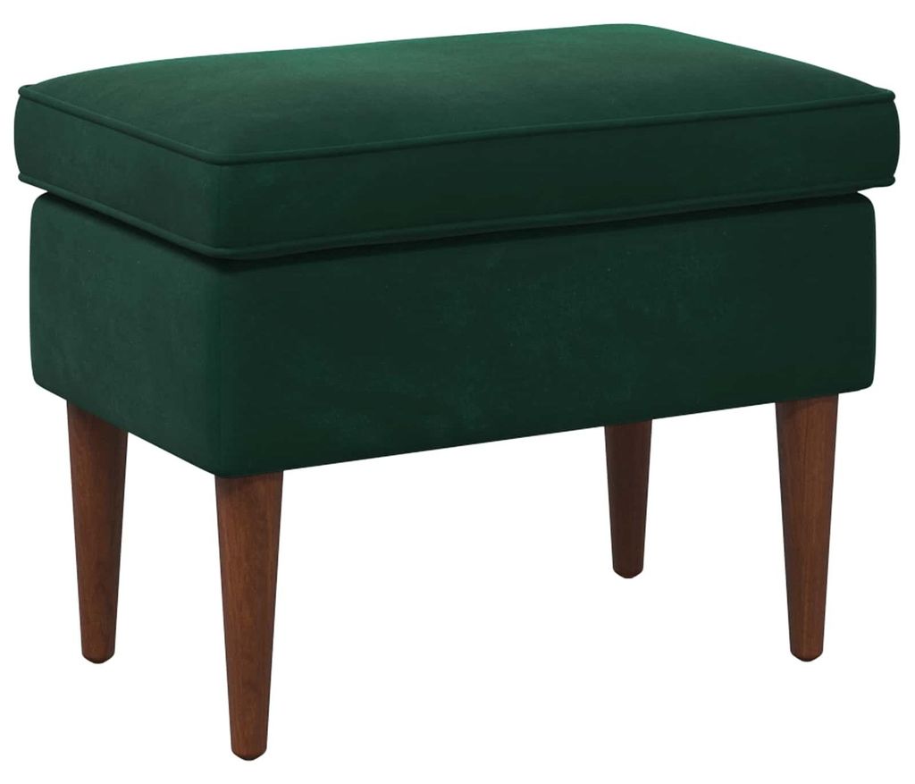Pouf vidaXL verde scuro 55 x 35 x 41 cm in velluto Immagine del prodotto 