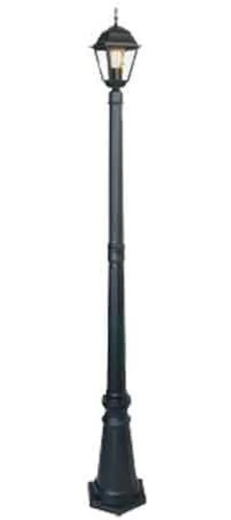 Lanterne 4 faces 190 cm noire : solution d'éclairage extérieur efficace