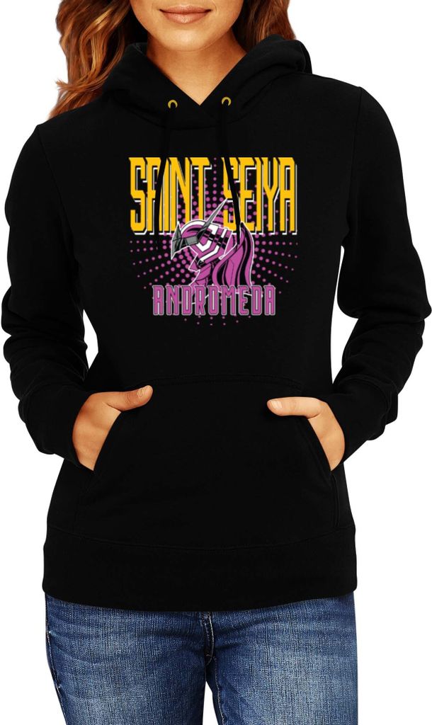 Damen Kapuzenpullover Japan Anime Manga Saint Anime Seiya Andromeda Shun 02 Saint Andromeda Zodiac, Lady S / Schwarz