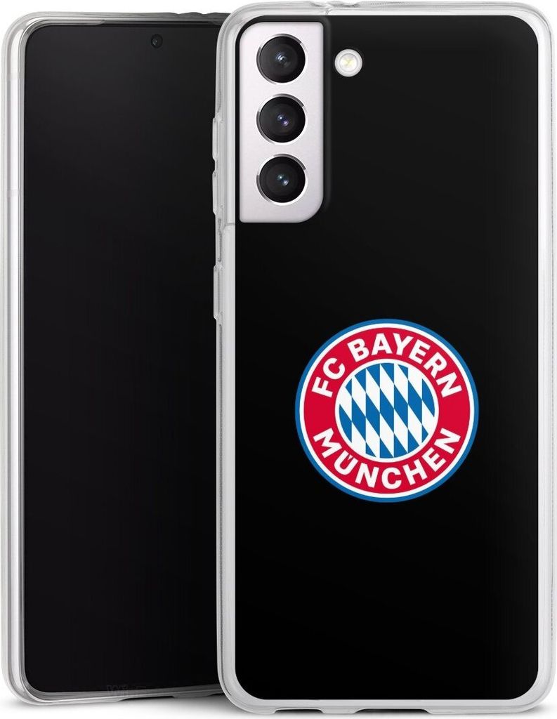 DeinDesign Slim Hülle für Samsung Galaxy S21 5G Silikon Case Ultra Dünn Handyhülle FC Bayern München Logo Offizielles Lizenzprodukt