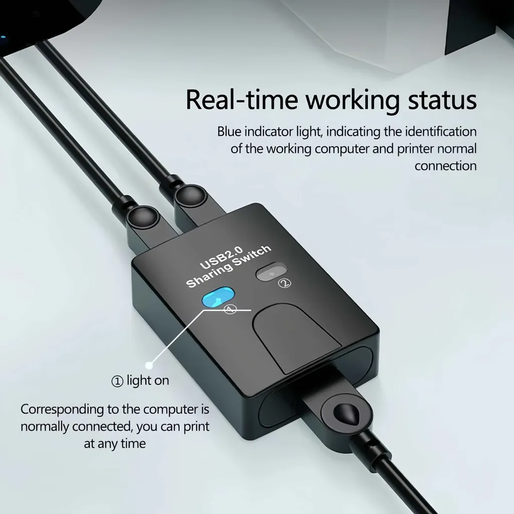 Switch USB compact 1920x1080 pour 2 ordinateurs interface USB-A 2.0 - 3