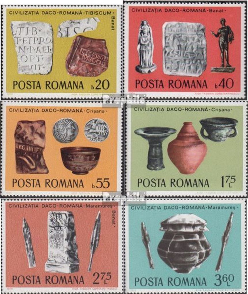 Briefmarken Rumänien 1976 Mi 3358-3363 (kompl.Ausg.) postfrisch Archäologische Funde