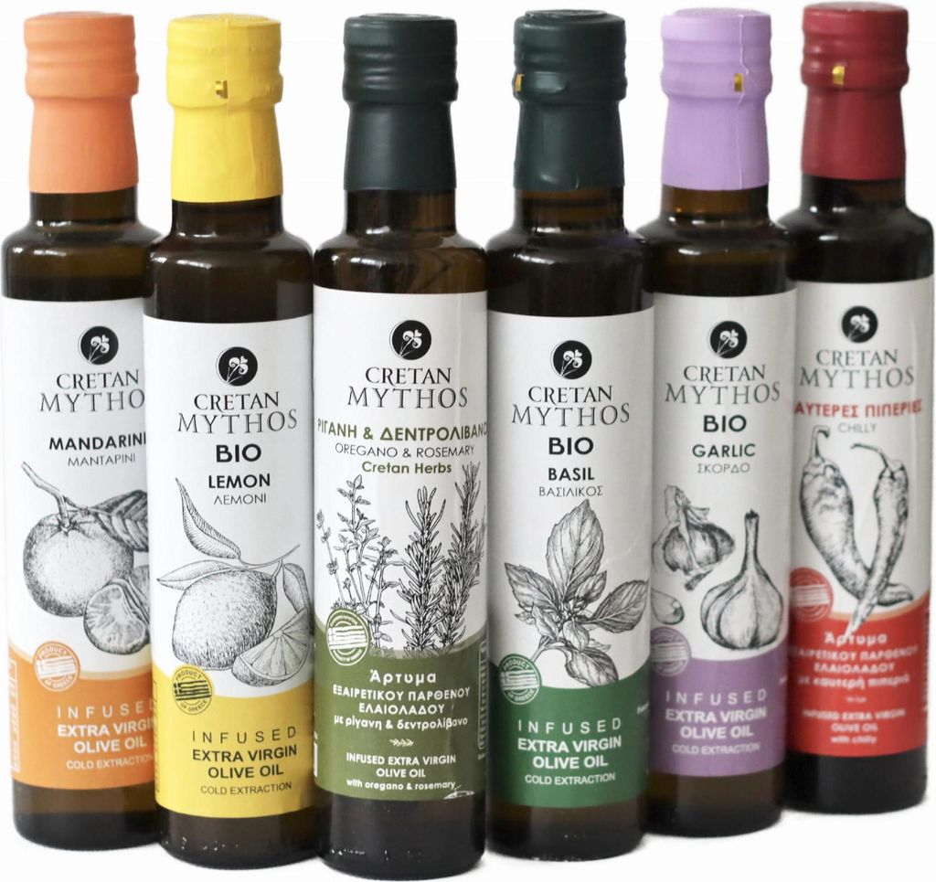 Cretan Mythos Natives Olivenöl Extra mit Zitrone 250ml von Kreta Ökologisch