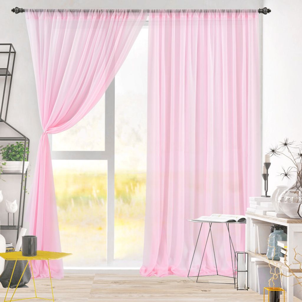 2 STK Tüll Foto Hintergrund Vorhang Weiß Hochzeitsbogen Deko, Hochzeits-Hintergrundvorhangdekoration, 150*215cm,Rosa