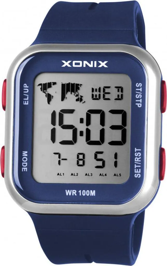 Orologio Digitale Blu Xonix DAP-003 - LCD Grande, Allarmi e 10 ATM