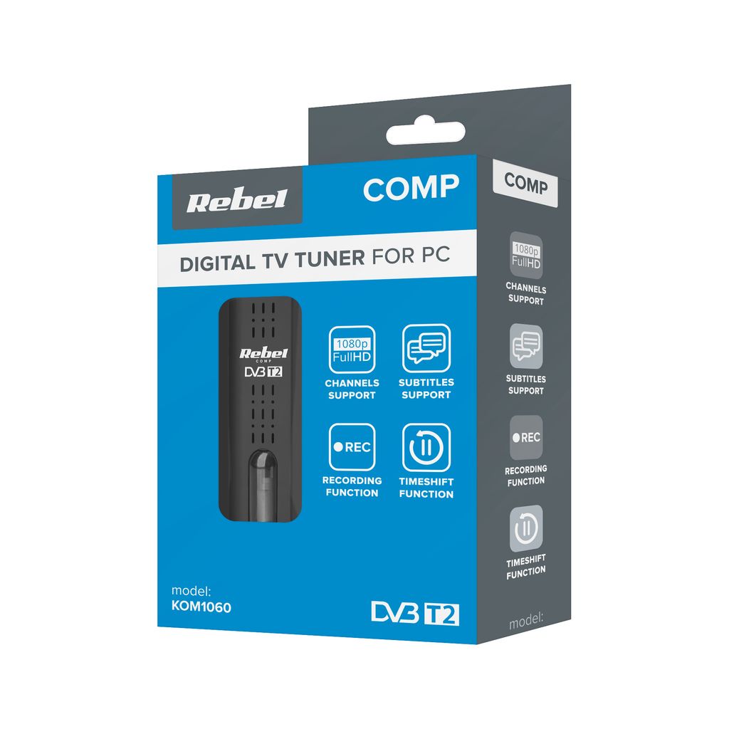 Rebel Comp Tuner DVB-T2, DVB-C, DVB-T H.265 HEVC USB Zdjęcie produktu 