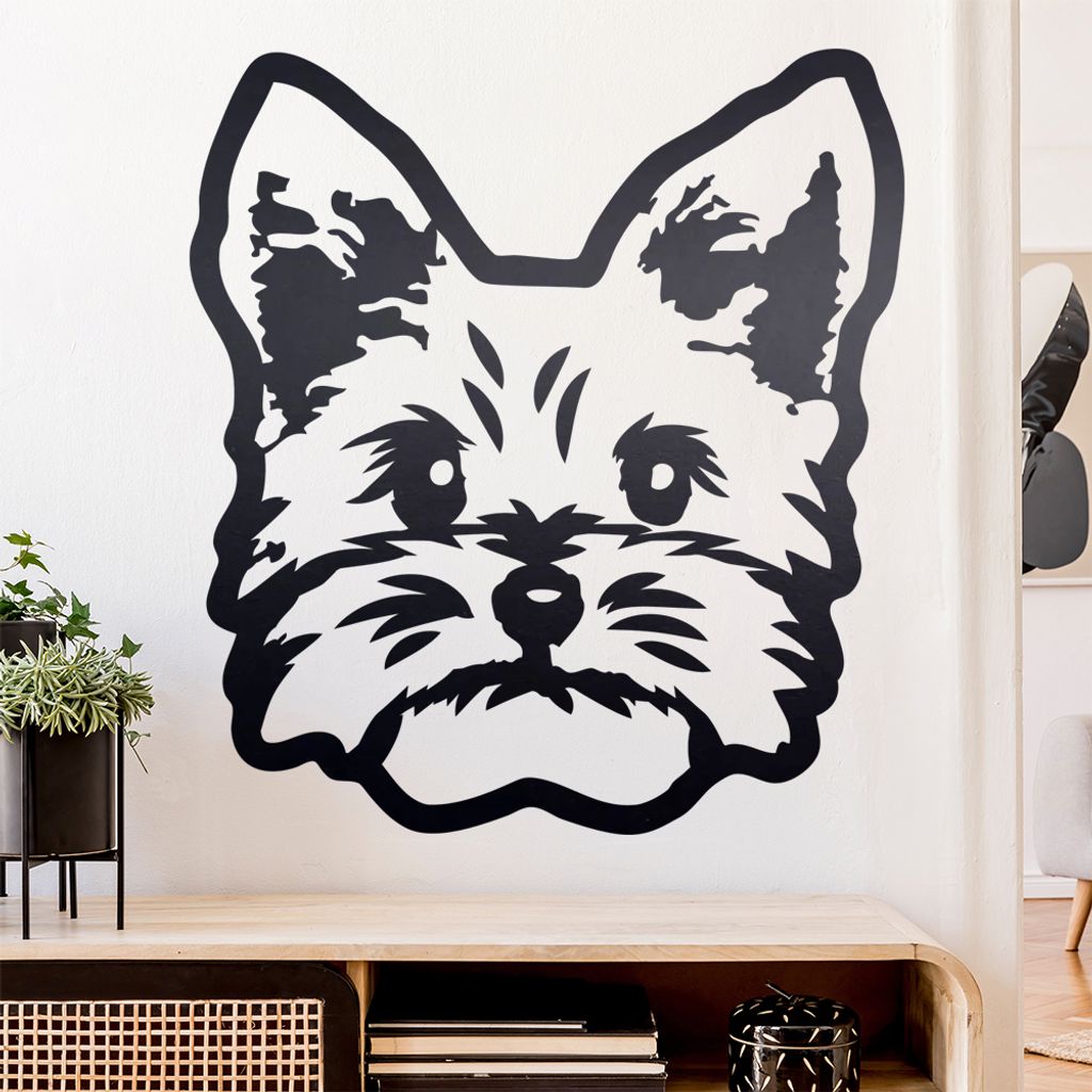 yorkshire terrier Hund Wandtattoo Wandaufkleber Wall Sticker - Dekoration, Küche, Wohnzimmer, Schlafzimmer, Badezimmer