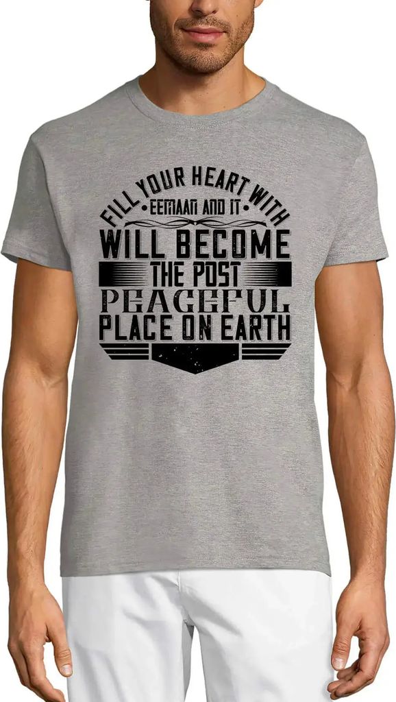 Herren Grafik T-Shirt Erfülle dein Herz mit Iman - muslimisch – Fill Your Heart With Iman - Muslim – Öko-Verantwortlich Vintage Jahrgang Kurzarm