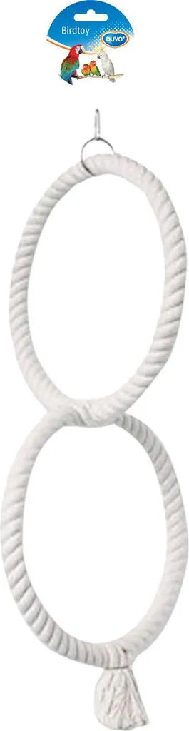 Gioco per Uccelli Doppio Anello in Corda - Cotone Atossico 50cm