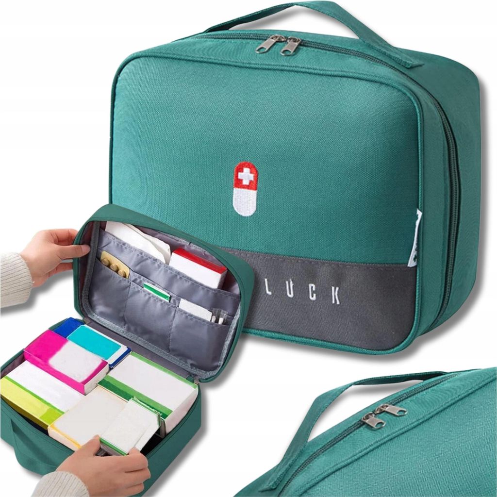 EDIBAZZAR | Medizinischer Erste-Hilfe-Kasten-Organizer, groß, für Medikamente, Reise-Notfallmedizin, Gepäck