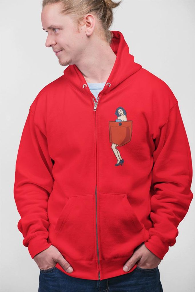 D&B Uni Hoodie ZIPPO00025 Girl Rot-Größe M