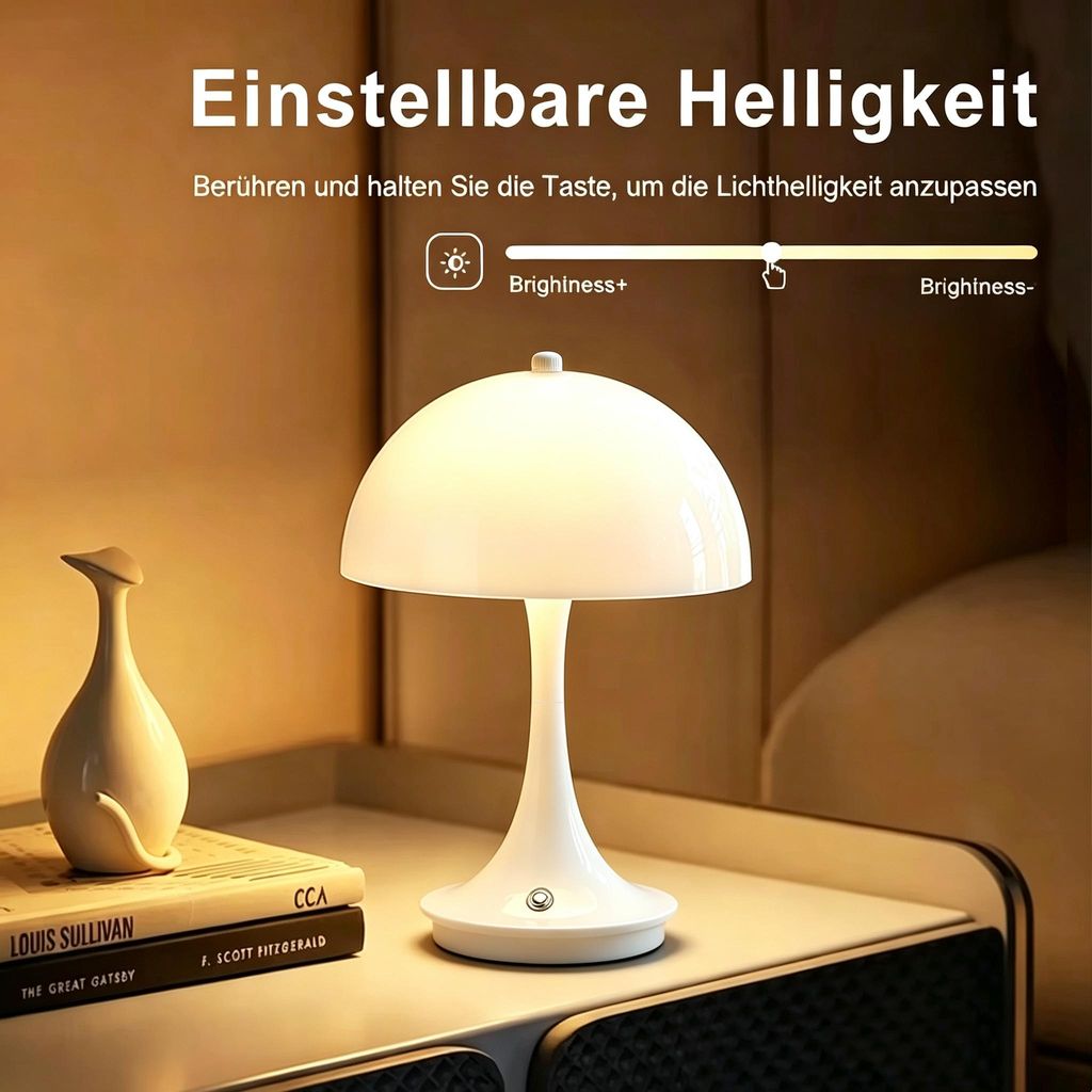 Led Pilz kleine Tischlampe, Drei Farben Touch Nachtlicht, Produktbild 