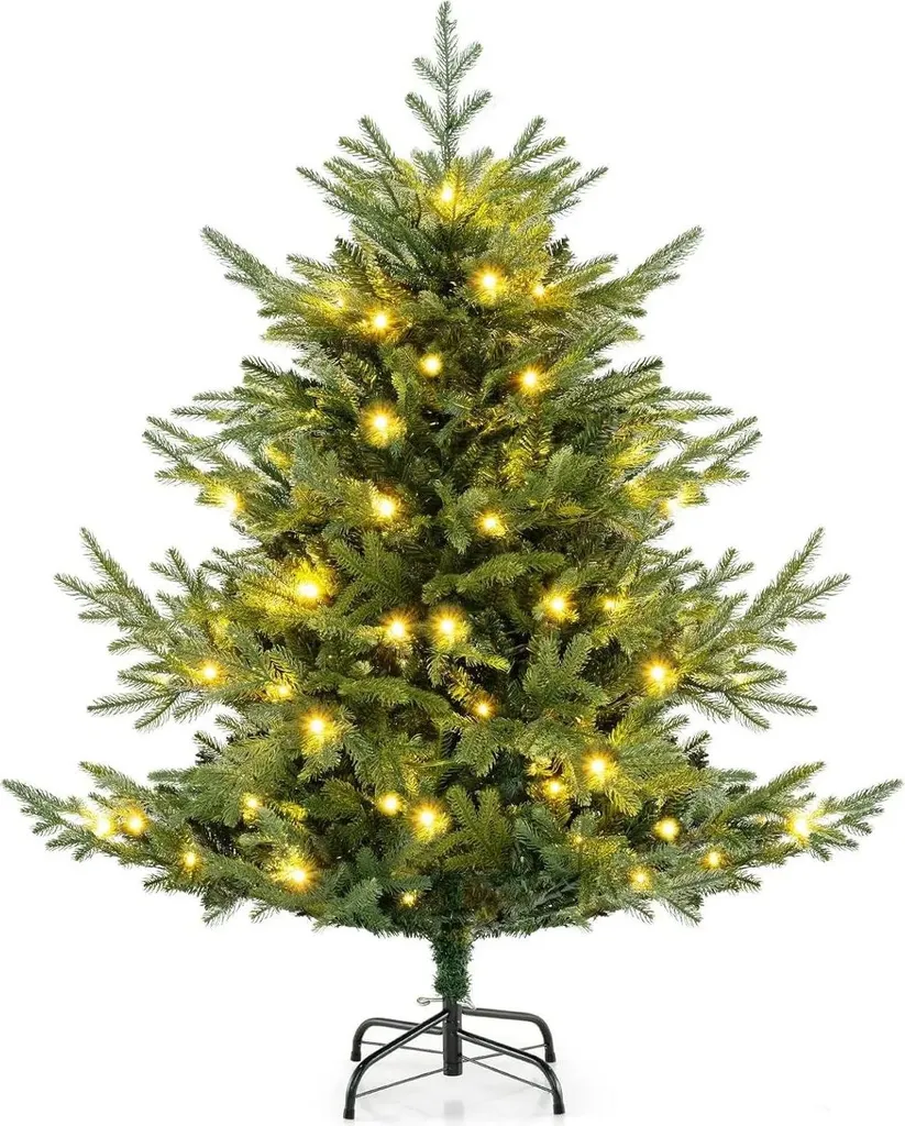 Grand sapin de Noël vert avec LED pour décoration de salon moderne