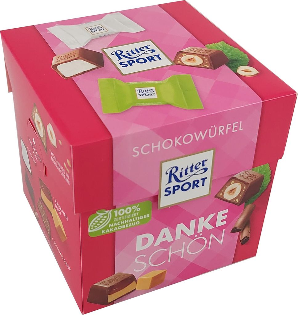 Ritter Sport Schokowürfel Dankeschön, 22er mit Schokolade Produktbild 