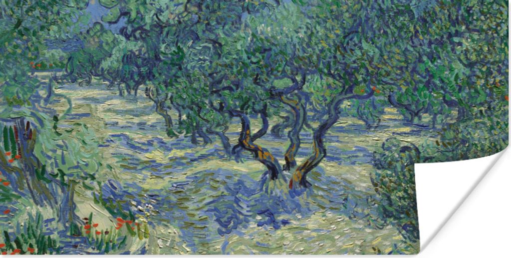 MuchoWow Poster Der Olivenhain - Vincent van Gogh 160x80 cm - Foto Poster
