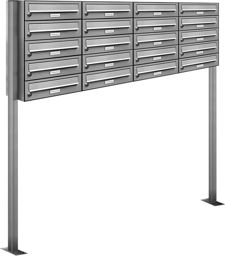 20er Edelstahl Stand Briefkasten Anlage Freistehend