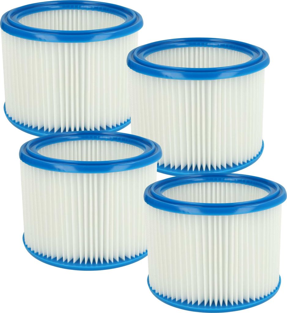 vhbw 4x Faltenfilter kompatibel mit Mirka 915 L PC, 1025 L PC Staubsauger - Patronenfilter Blau Weiß