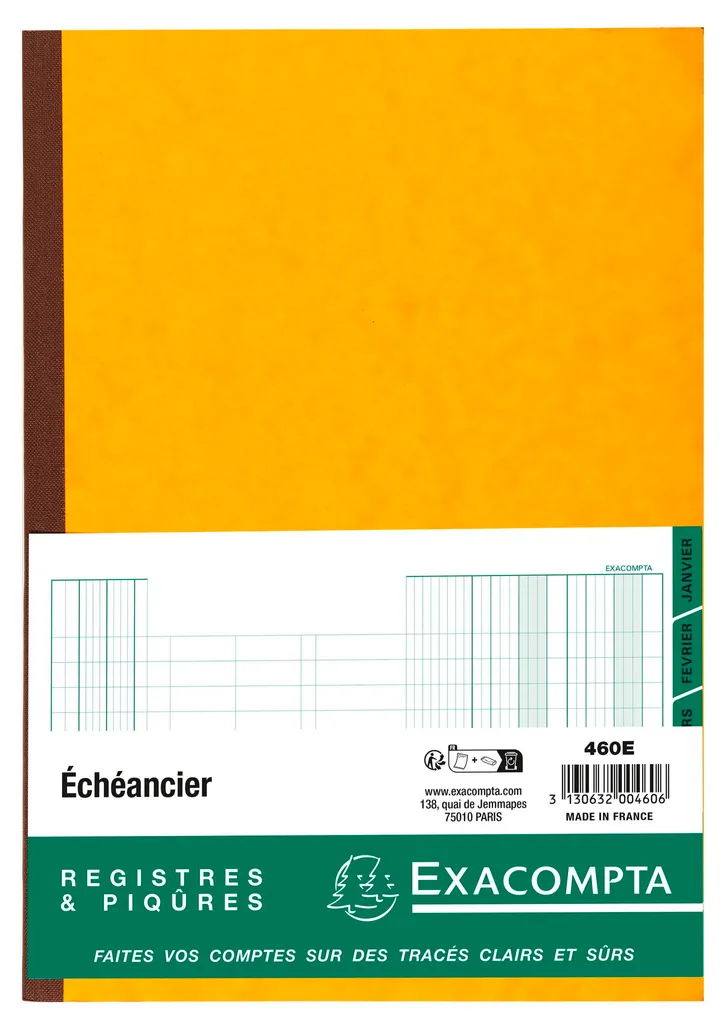 Piqûre Échéancier 80 Pages Format A4 Exacompta 460E Couverture Rigide - 4