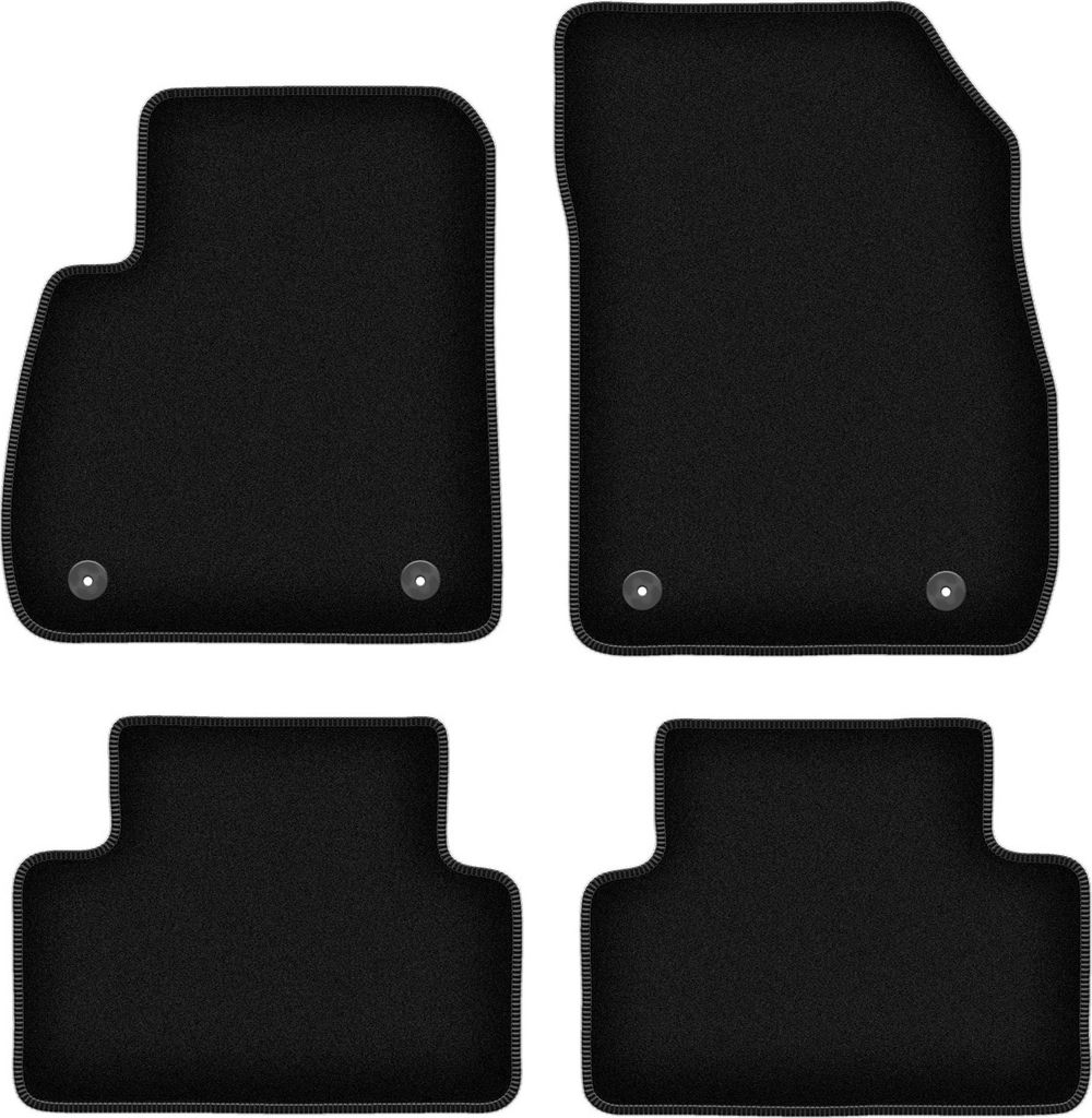 Wielganizator Velours-Autoteppiche – passend für Opel Zafira C (Minivan, Bj. 2012-2018) – schwarz, passgenau, mit Befestigungen set 4 Stk.